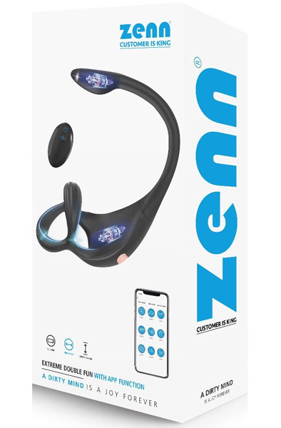 Extreme Double Fun With App Function - Prostatavibrator mit Penisring 1