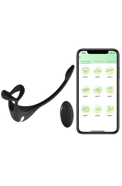 Extreme Double Fun With App Function - Prostatavibrator mit Penisring 3