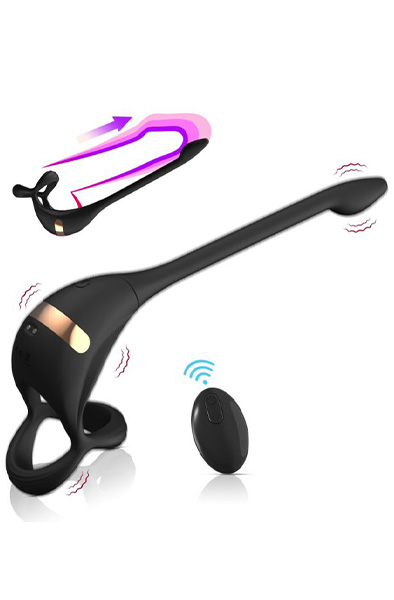 Extreme Double Fun With App Function - Prostatavibrator mit Penisring 4