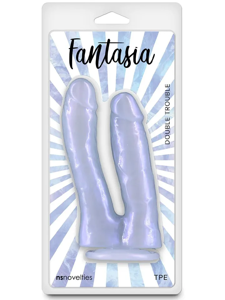 Fantasia Double Trouble Azure 17,4 cm - Fantasy dildo 2