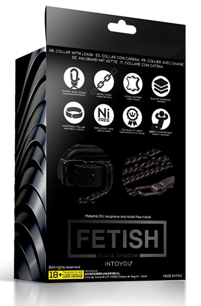 Fetish Black Shadow Collar With Leash - Bondage Collar & Couple 3