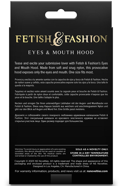 Fetish & Fashion Eyes & Mouth Hood Black - BDSM Maske 2