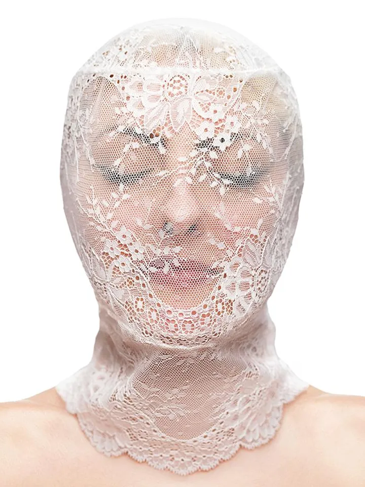 Fetish & Fashion Lace Hood White - BDSM mask 1 [full]