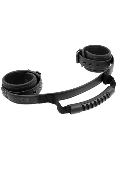 Fetish Submisive Cuffs With Puller - Handschellen 1