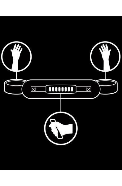 Fetish Submisive Cuffs With Puller - Handschellen 2