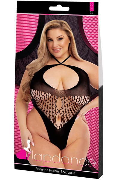 Fishnet Halter Queen Bodysuit Schwarz - Body & Playsuits 1