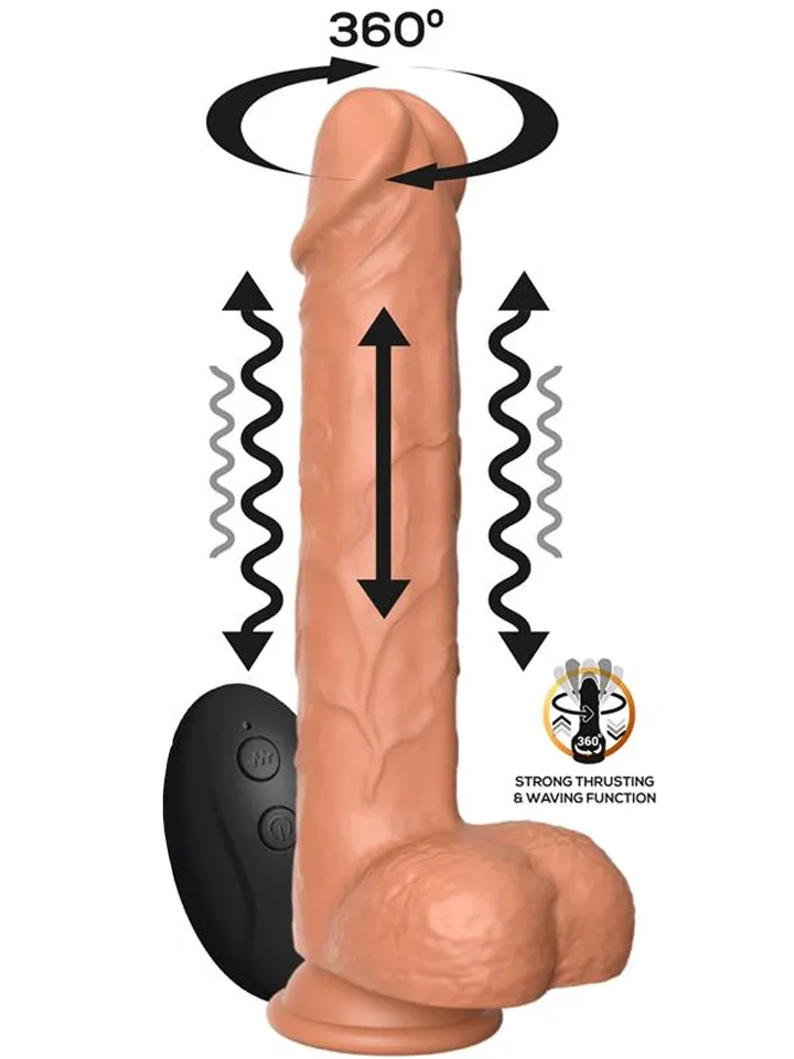 Flavius Dildo With Thrusting, Waving & Vibration 23 cm - Vibrating dildo 1