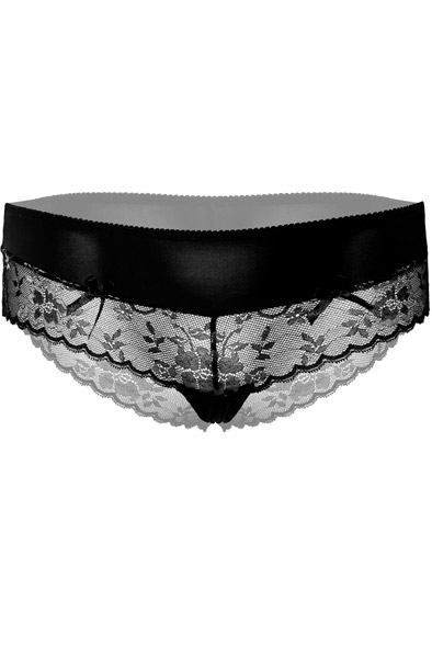 Floral Spitzen-Hiphugger in Schwarz - Spitzenhöschen 3