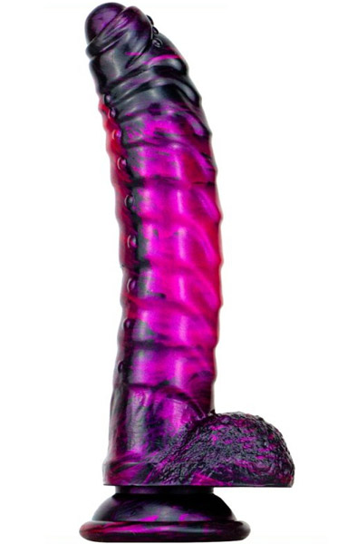 Gasix Metallic Fantasy Dildo Lila/Schwarz 20,5 cm - Drachen-Dildo 1