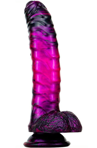 Gasix Metallic Fantasy Dildo Lila/Schwarz 20,5 cm - Drachen-Dildo 2