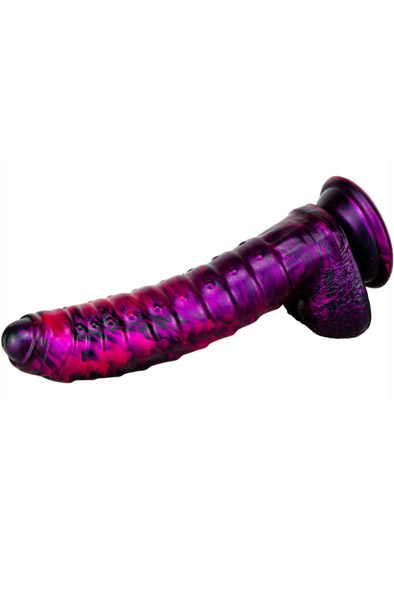 Gasix Metallic Fantasy Dildo Lila/Schwarz 20,5 cm - Drachen-Dildo 3