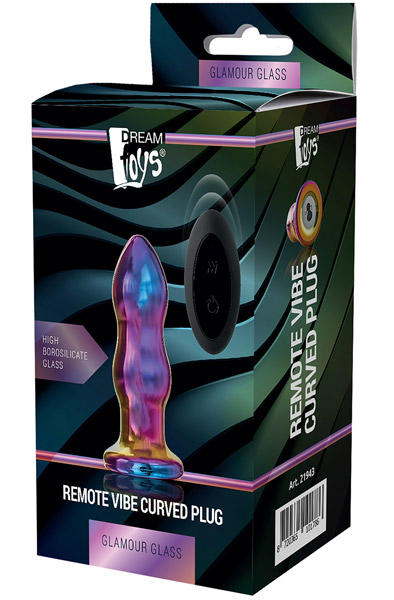 Glamour Glass Remote Vibe Curved Plug - Analplug aus Glas 2