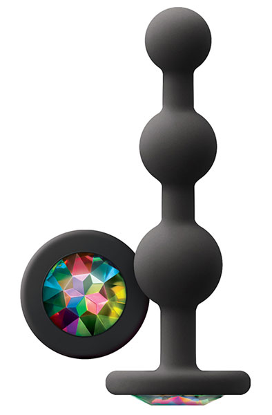 Glams Ripple Rainbow Gem Black - Anal plug 1