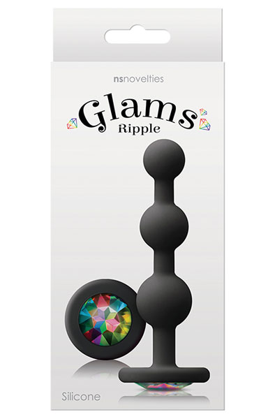 Glams Ripple Rainbow Gem Black - Anal plug 2