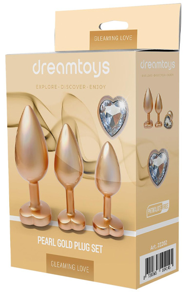 Gleaming Love Pearl Plug Set Gold - Analplug Set 3