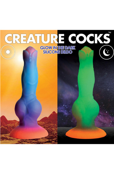 Glow-In-The-Dark Silicone Alien Dildo 21,5 cm - Drachen-Dildo 6