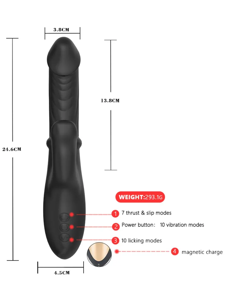 Grlpwr Envy Licking & Thrusting Vibrator - Rabbit vibrator with rotating tongue 3