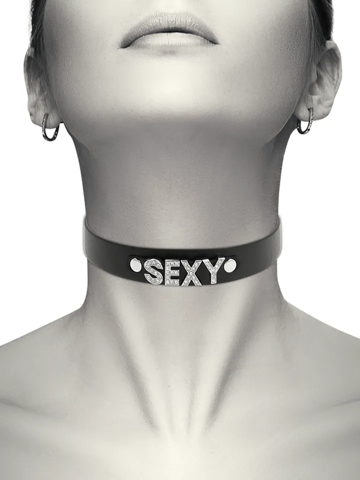 Hand Crafted Choker Vegan Leather Sexy - BDSM Choker 1 [full]