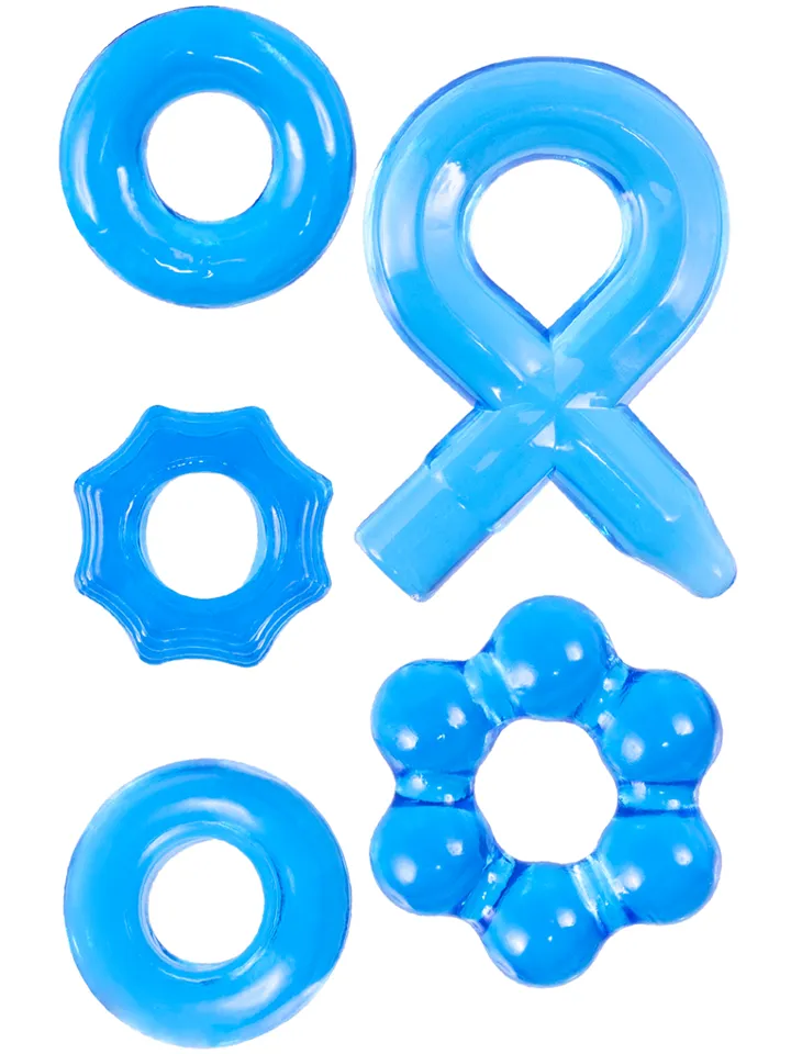 Hardcore Powerful Cock-Ring Set Blue - Cock ring set 1