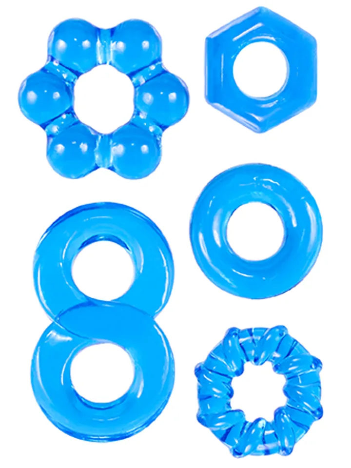 Hardcore Powerful Infinity C-Ring Set Blue - Cock ring set 1