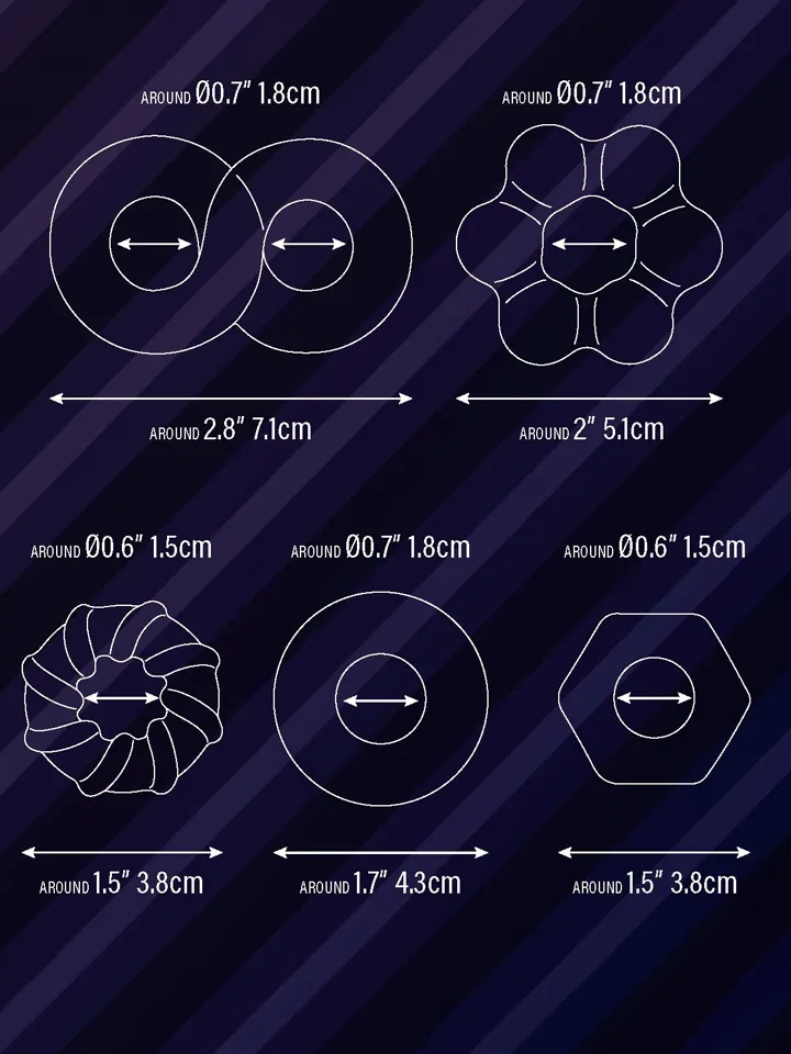 Hardcore Powerful Infinity C-Ring Set Blue - Cock ring set 2 [full]