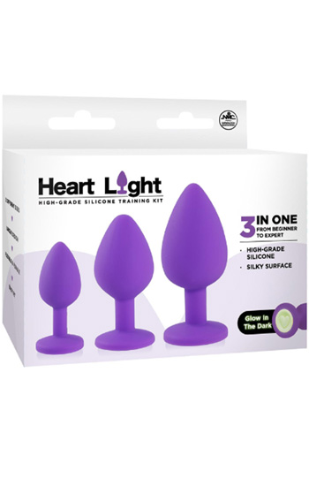 Heart Light Silicone Anal Training Kit - Analplug Set 2
