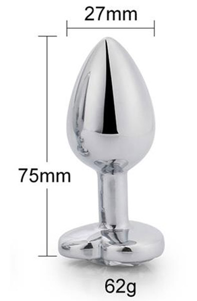 Heart White Anal Plug With Heart Jewel S - Analplug aus Metall 3