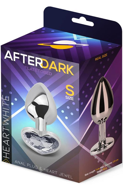 Heart White Anal Plug With Heart Jewel S - Analplug aus Metall 4