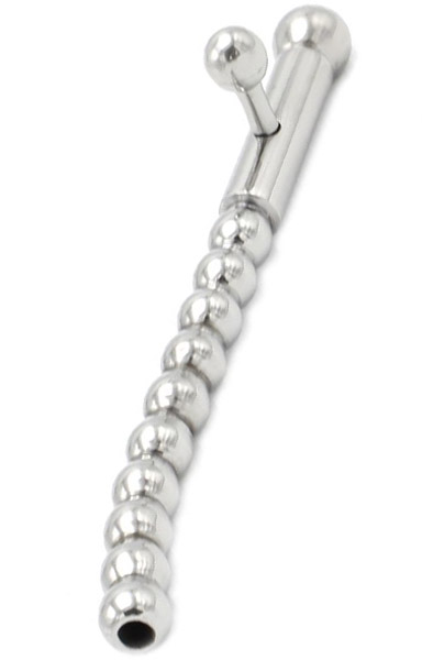 Hollow Penis Plug 2 Removable Nobs Curved - Dilator 1