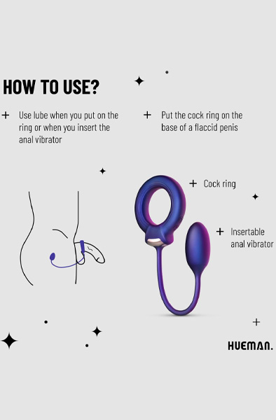 Hueman Cockring With Anal Ball - Analplug mit Penisring 2