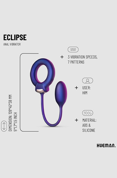 Hueman Cockring With Anal Ball - Analplug mit Penisring 3