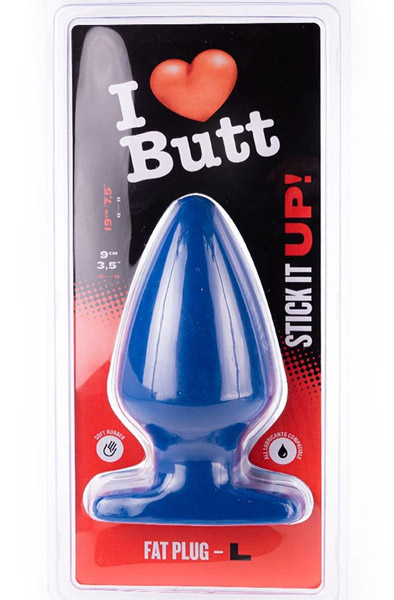 I Love Butt Fat Plug Blue Large 19cm - Extra dicker Analplug 3