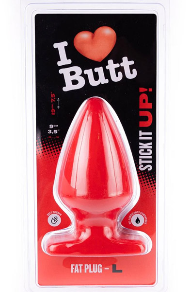 I Love Butt Fat Plug Red Large 19cm - Extra dicker Analplug 3