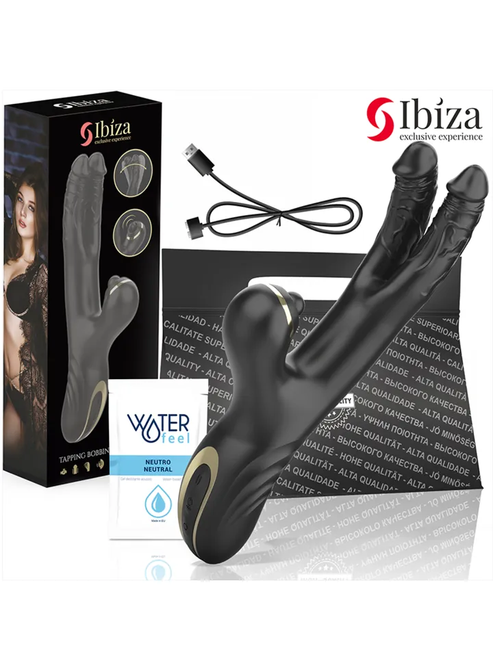 Ibiza Two Dragons Double Vibrator Black - Rabbit vibrator 3