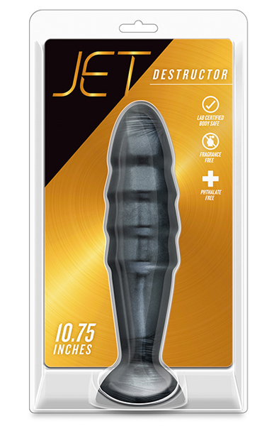 Jet Destructor Carbon Metallic Black Butt Plug - Extra dicker Analplug 3