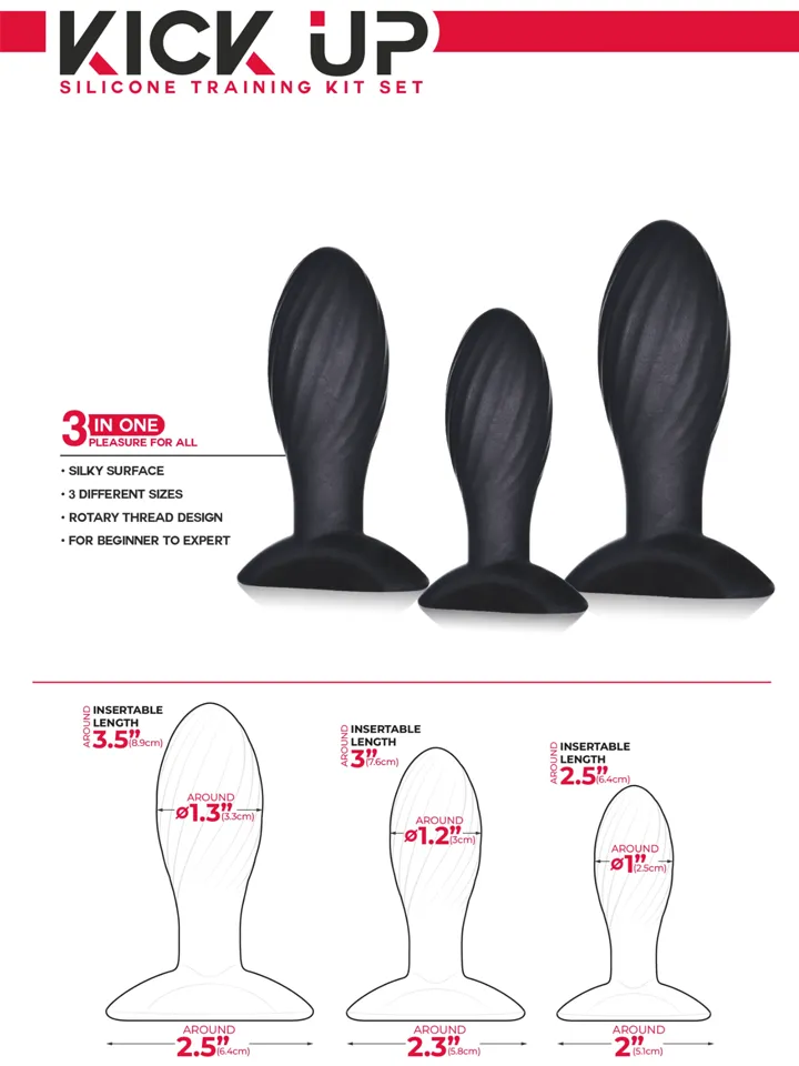 Kick Up Silicone Anal Training Set - Anal plug set 2 [full]