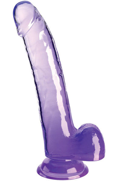 King Cock Clear With Balls Purple 23 cm - Dildo 1