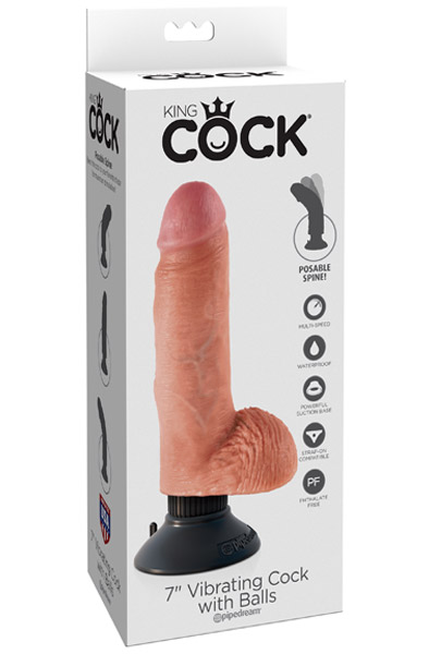 King Cock Vibrating Cock With Balls 18 cm - Vibrierender Dildo 3