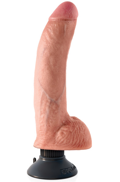 King Cock Vibrating Cock With Balls Flesh 23 cm - Vibrierender Dildo 1