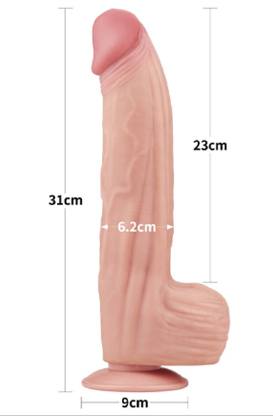 King Sized Sliding Skin Dual Layer Dildo 31 cm - XL Dildo 3