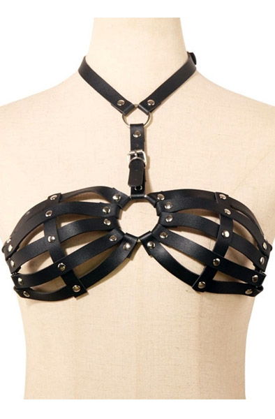 KinkHarness Simili Lanya Bra Black - Bondage-Set 1