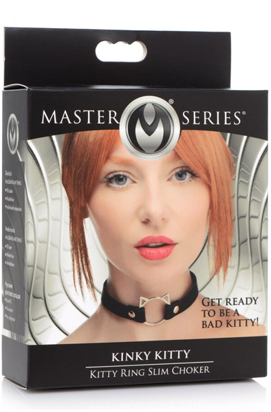 Kinky Kitty Ring Slim Choker Black - BDSM Halsband 2