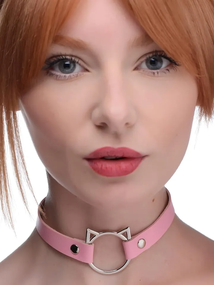 Kinky Kitty Ring Slim Choker Pink - BDSM Choker 1 [full]