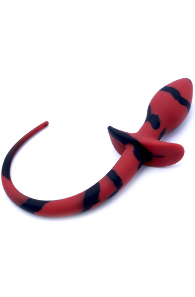 Kiotos Anal Plug Dog Tail Black/Red - Analplug in Tierform 1
