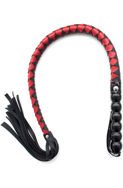 Kiotos Mahogany Short Whip Black & Red 85cm - BDSM Piska 1