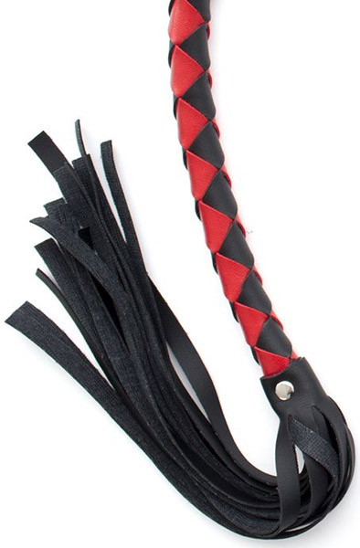 Kiotos Mahogany Short Whip Black & Red 85cm - BDSM Piska 2