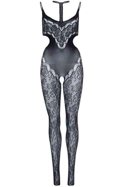 Lace Bodystocking mit Ausschnitt Schwarz - Bodystocking 3