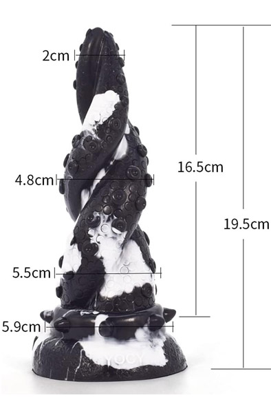 Lamia Dildo Black/White 19,5 cm - Monster-Dildo 2
