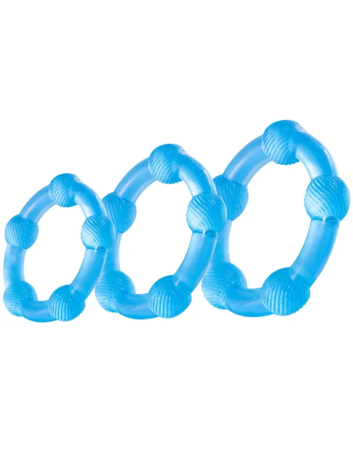 Lasting Love Ring Beaded Blue - Cock ring set 1