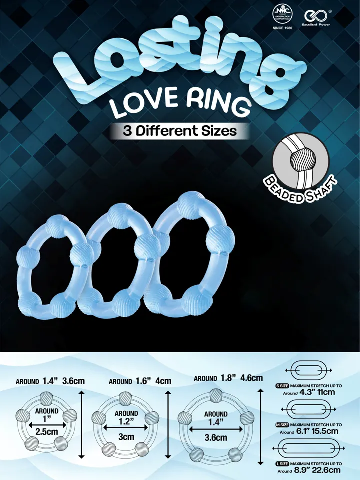 Lasting Love Ring Beaded Blue - Cock ring set 2 [full]